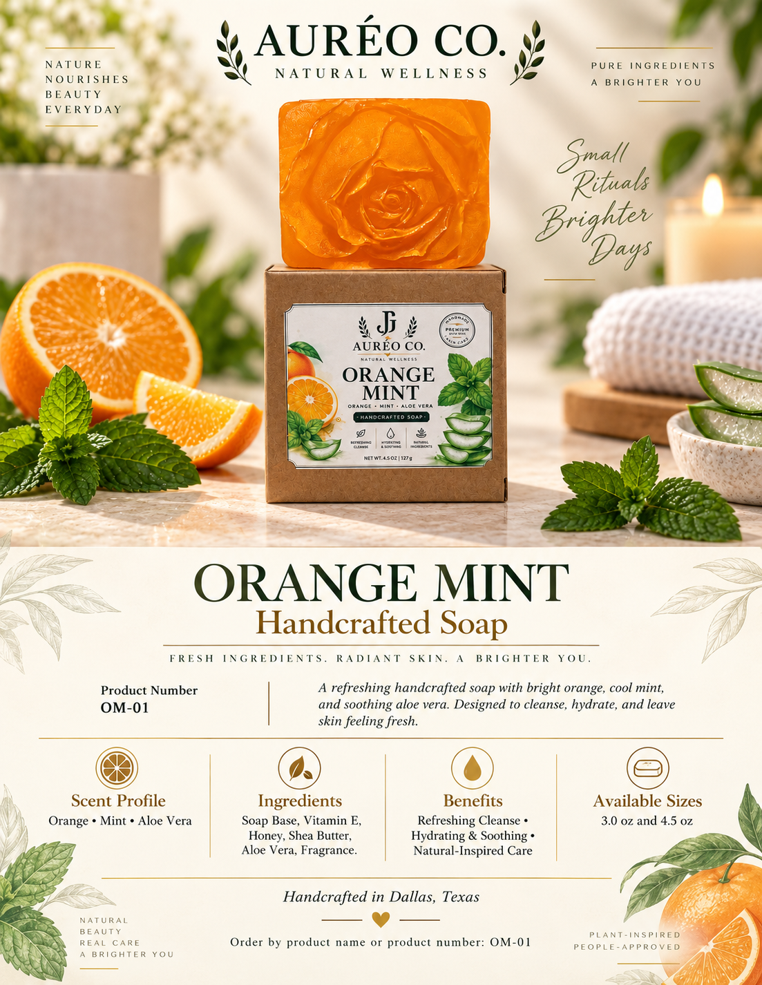 Orange Mint Handcrafted Soap