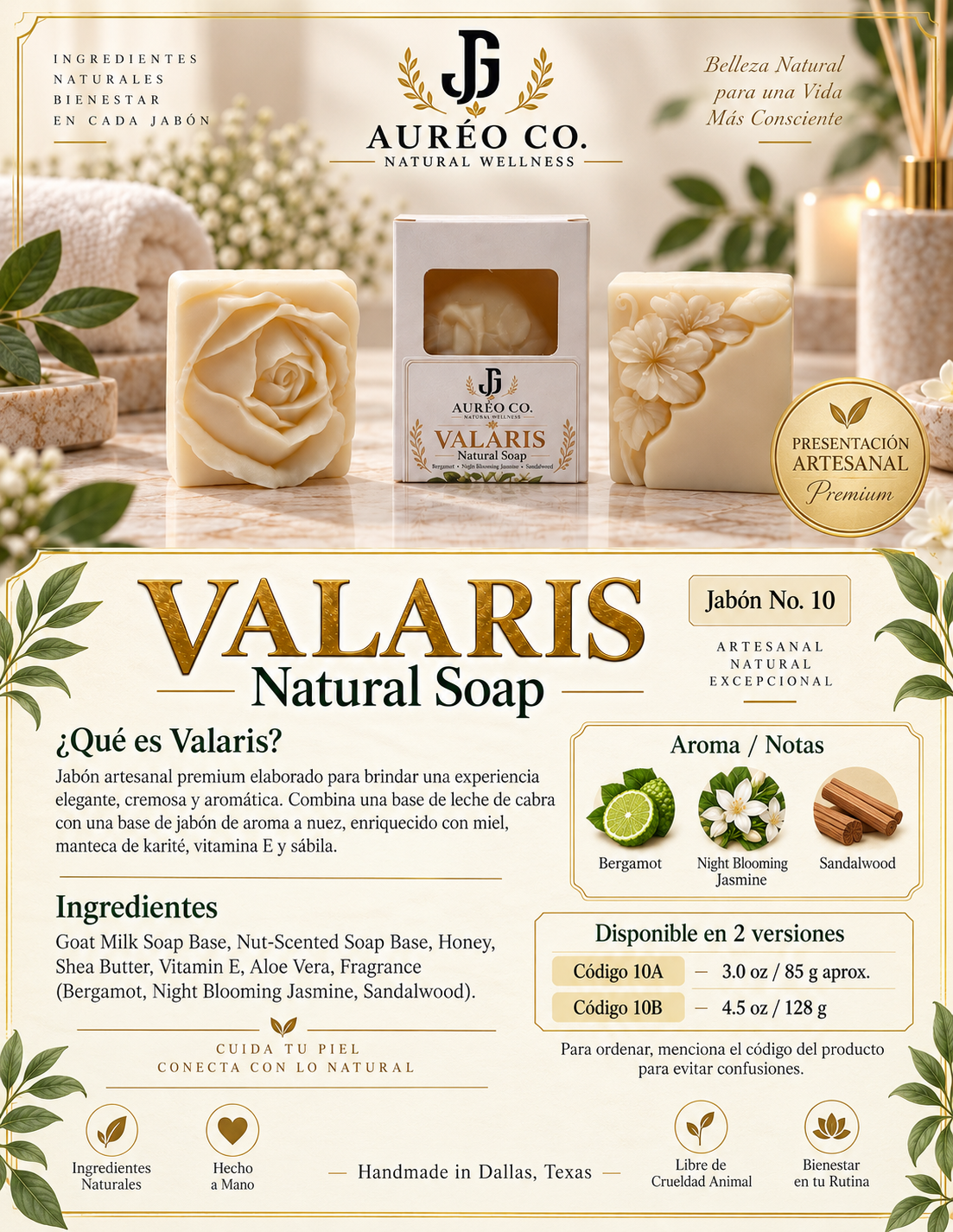 VALARIS Natural Soap – Bergamot & Night-Blooming Jasmine